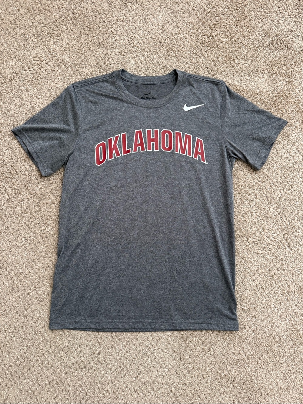 University of Oklahoma Nike Gray Dri-FIT Tee Men’s Size Small